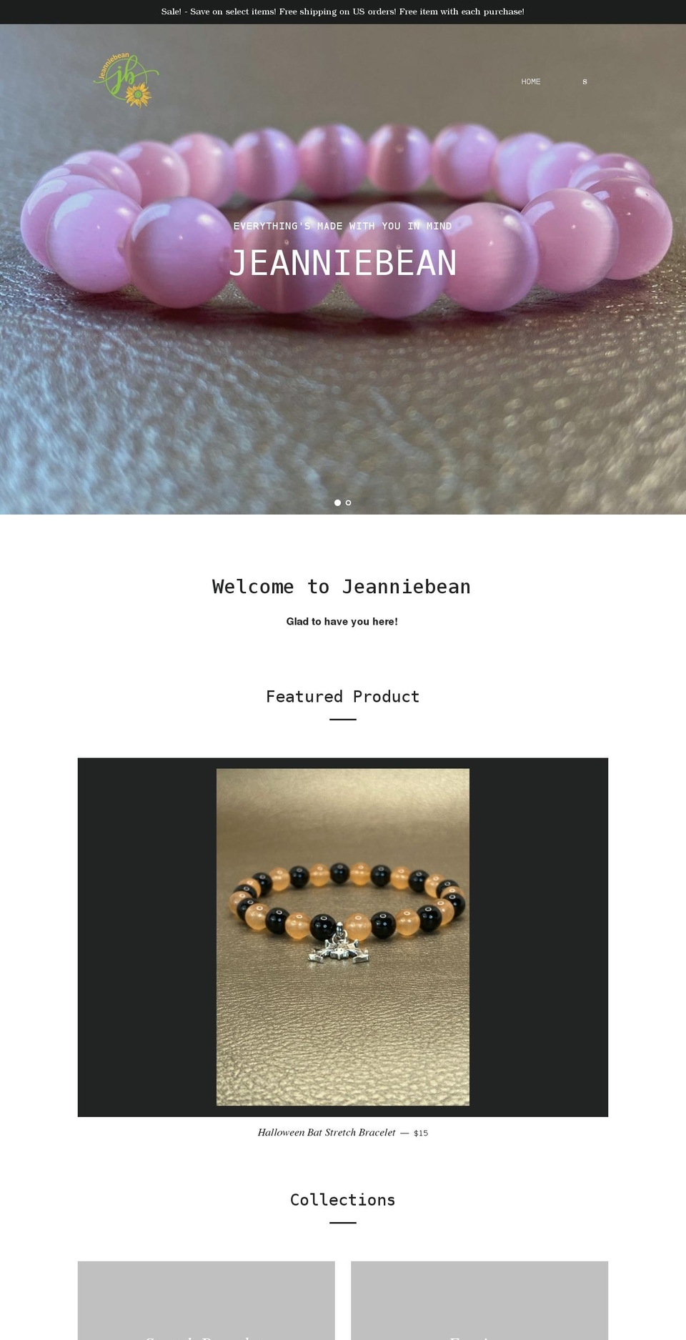 jeanniebean.store shopify website screenshot