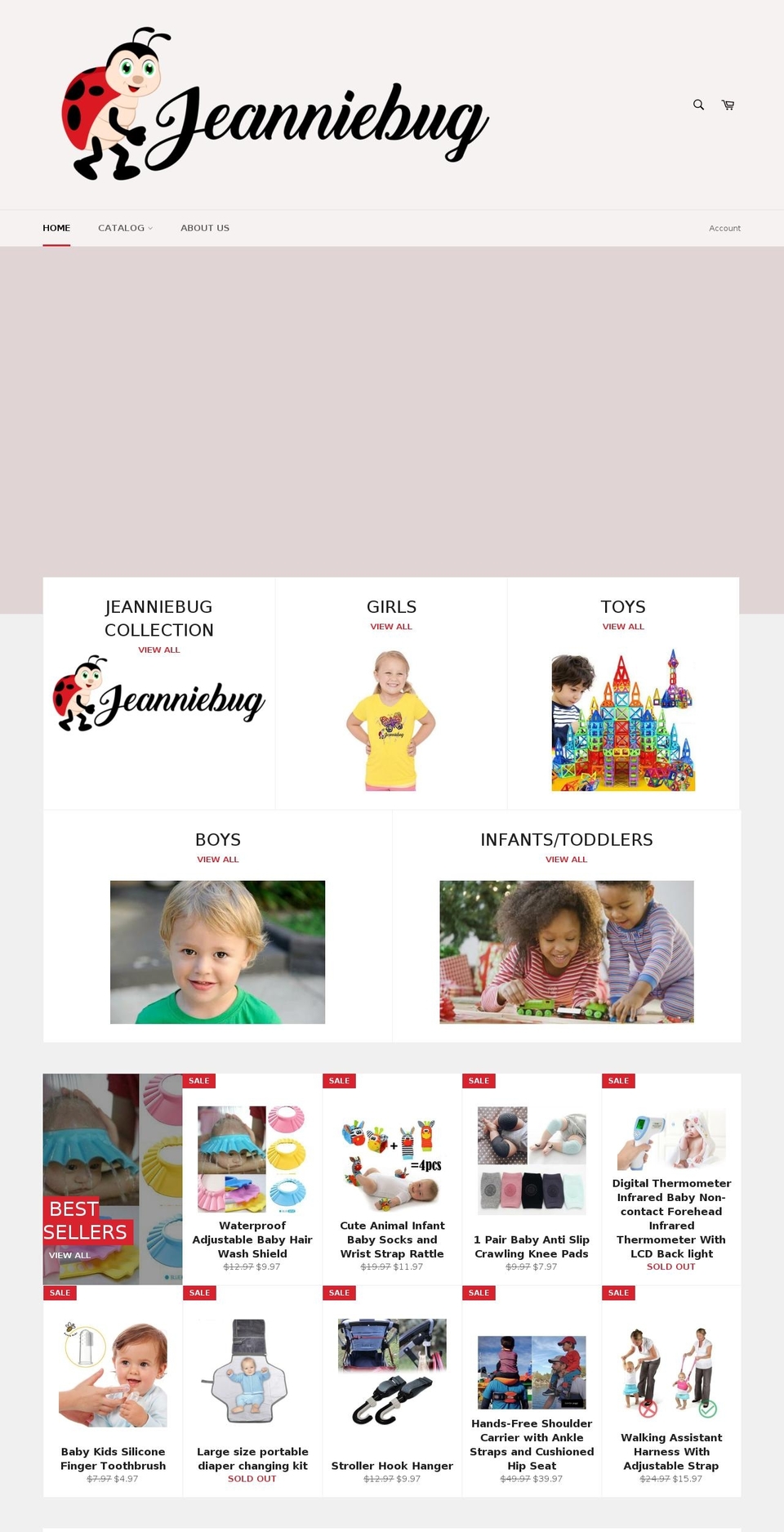 jeanniebug.com — Shopify storefront screenshot