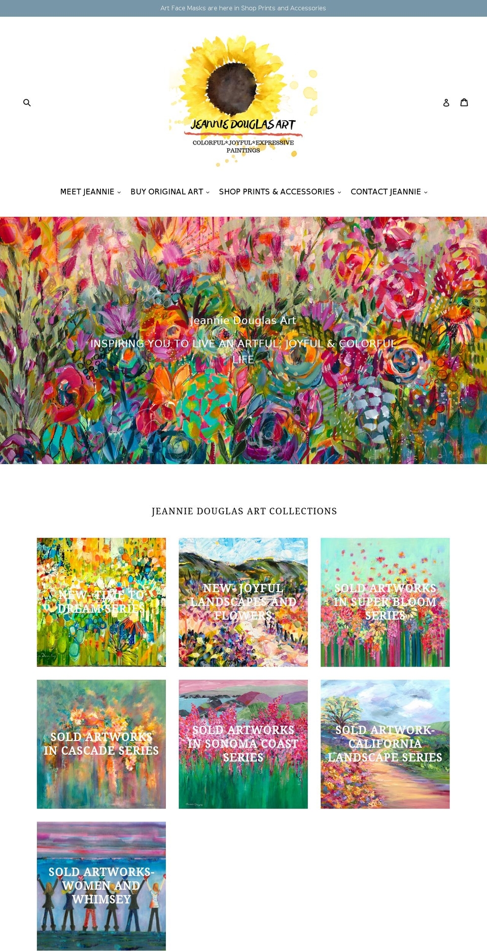 jeanniedouglasart.com shopify website screenshot
