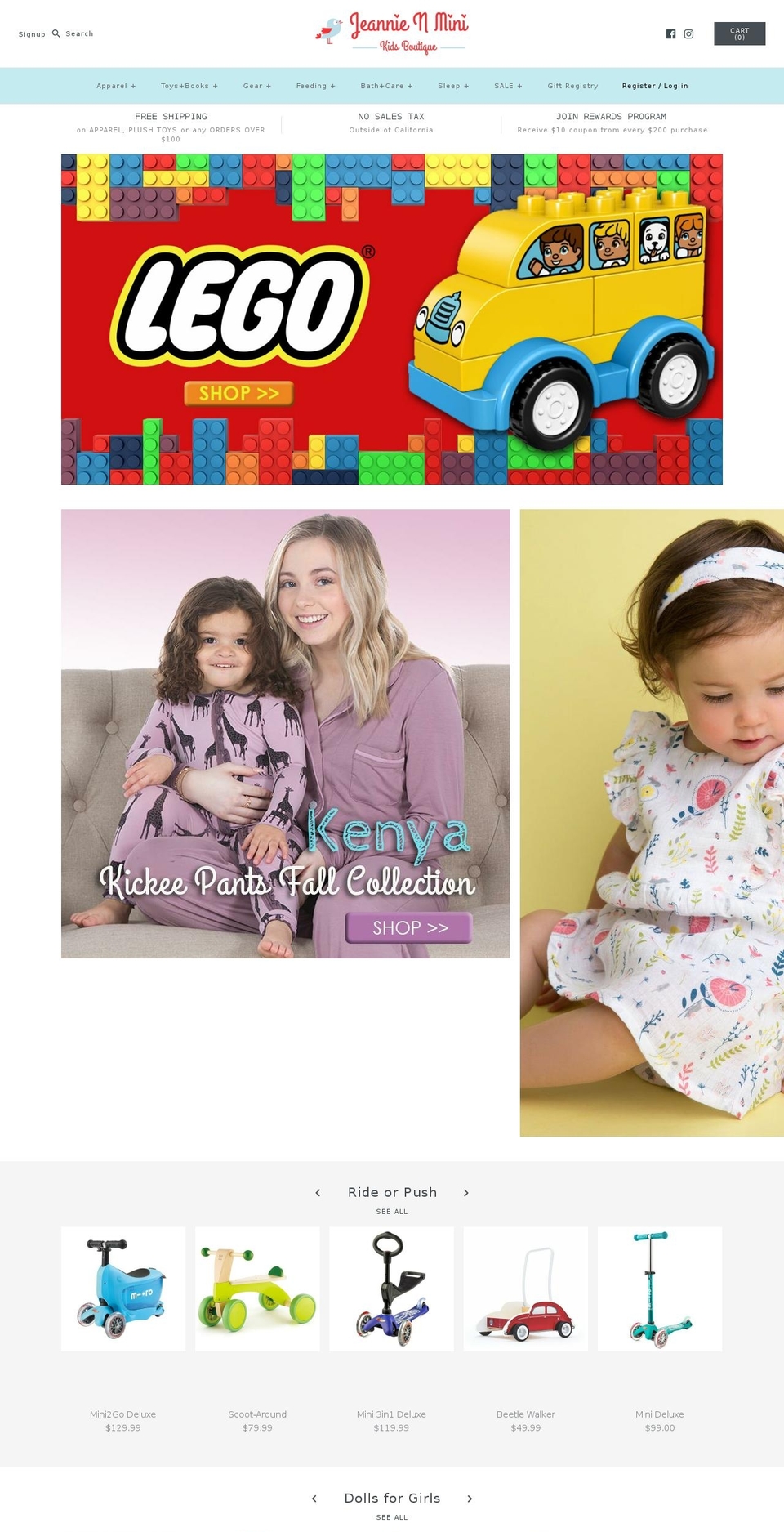 jeanniemini.com — Shopify storefront screenshot