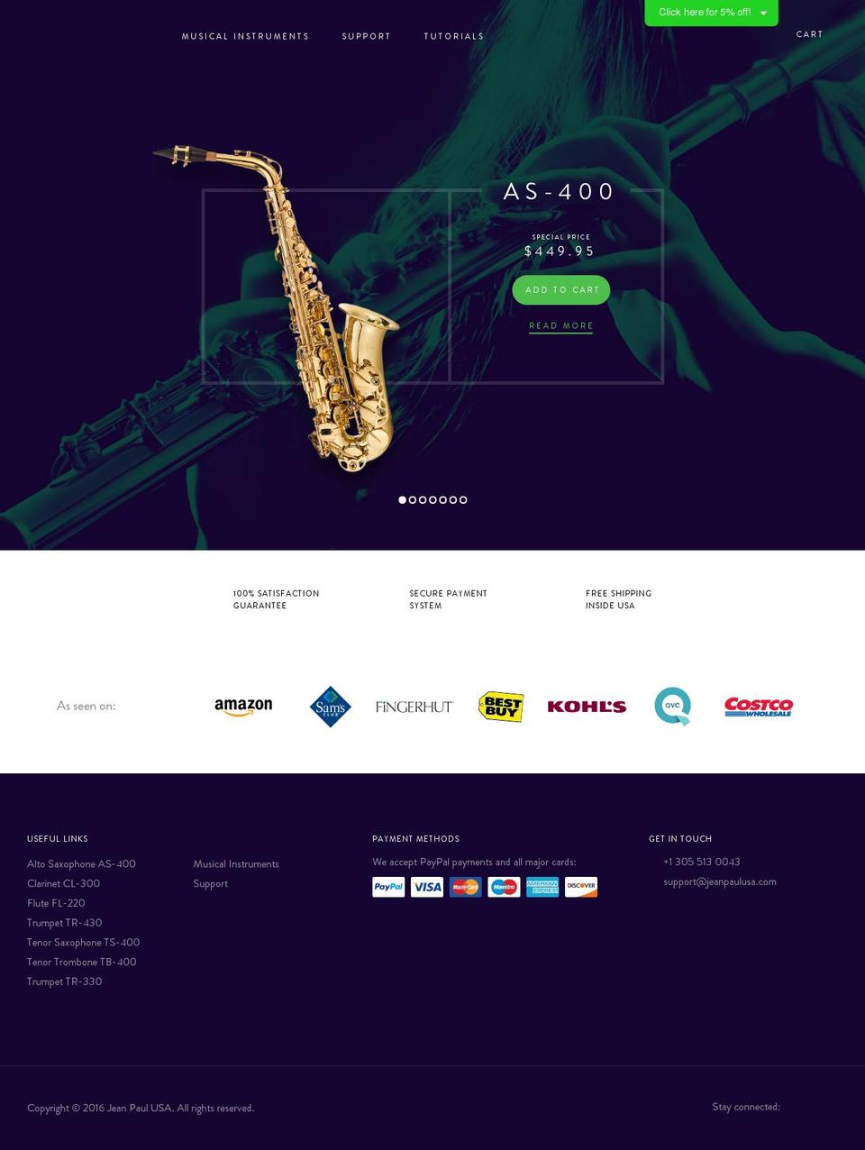 jeanpaulusa.com shopify website screenshot