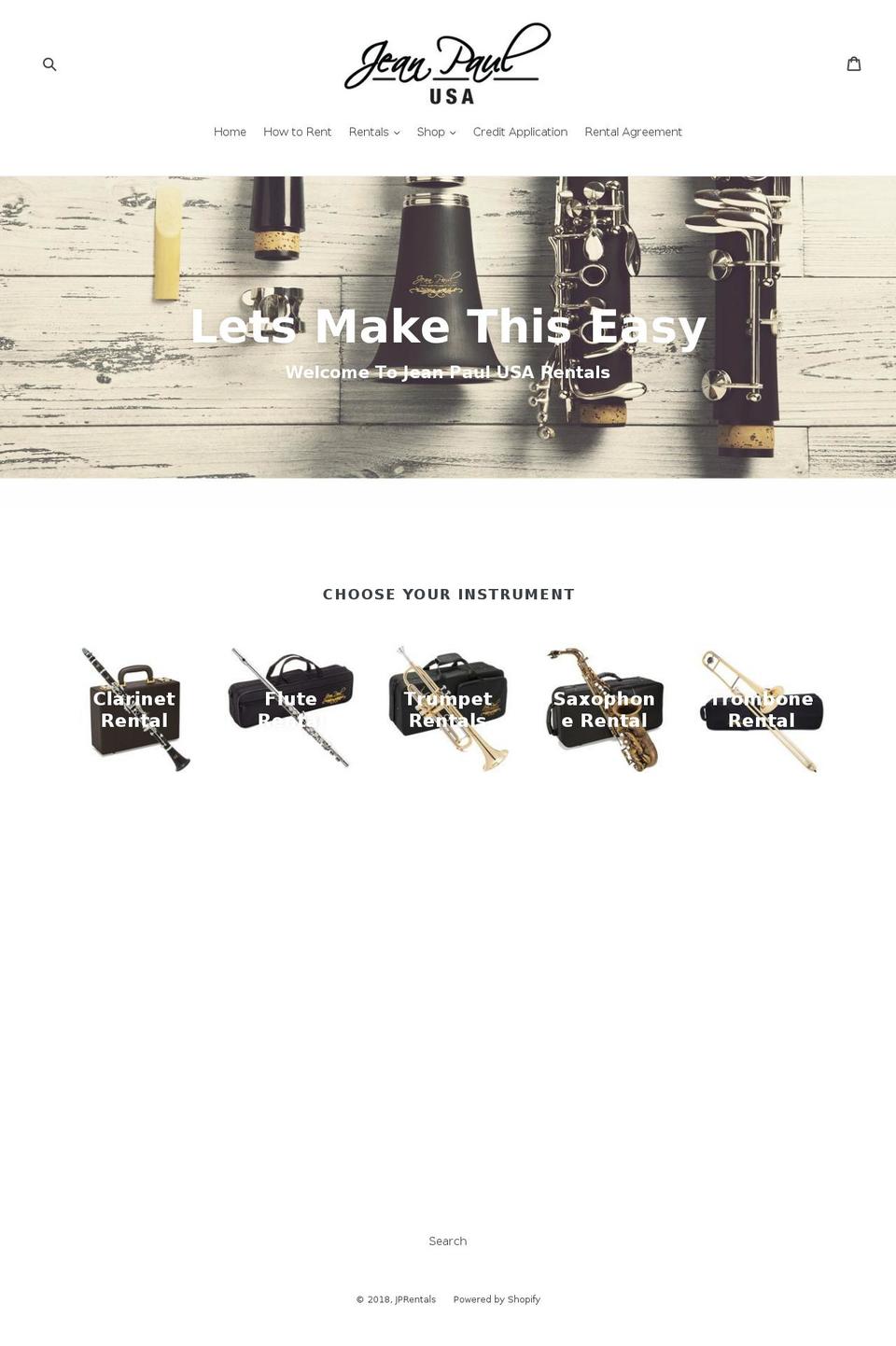 jeanpaulusarentals.com — Shopify storefront screenshot