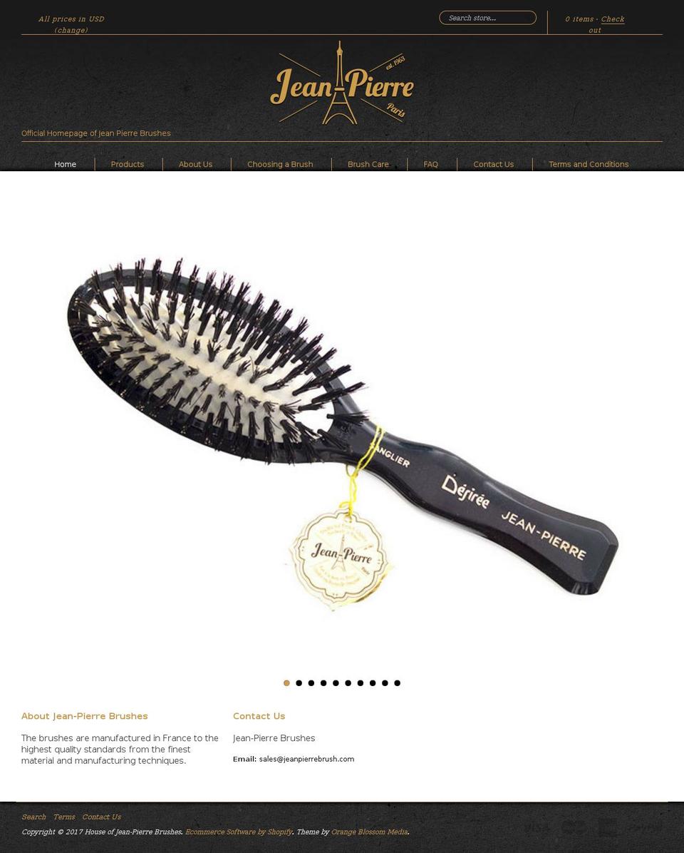jeanpierrebrush.com shopify website screenshot