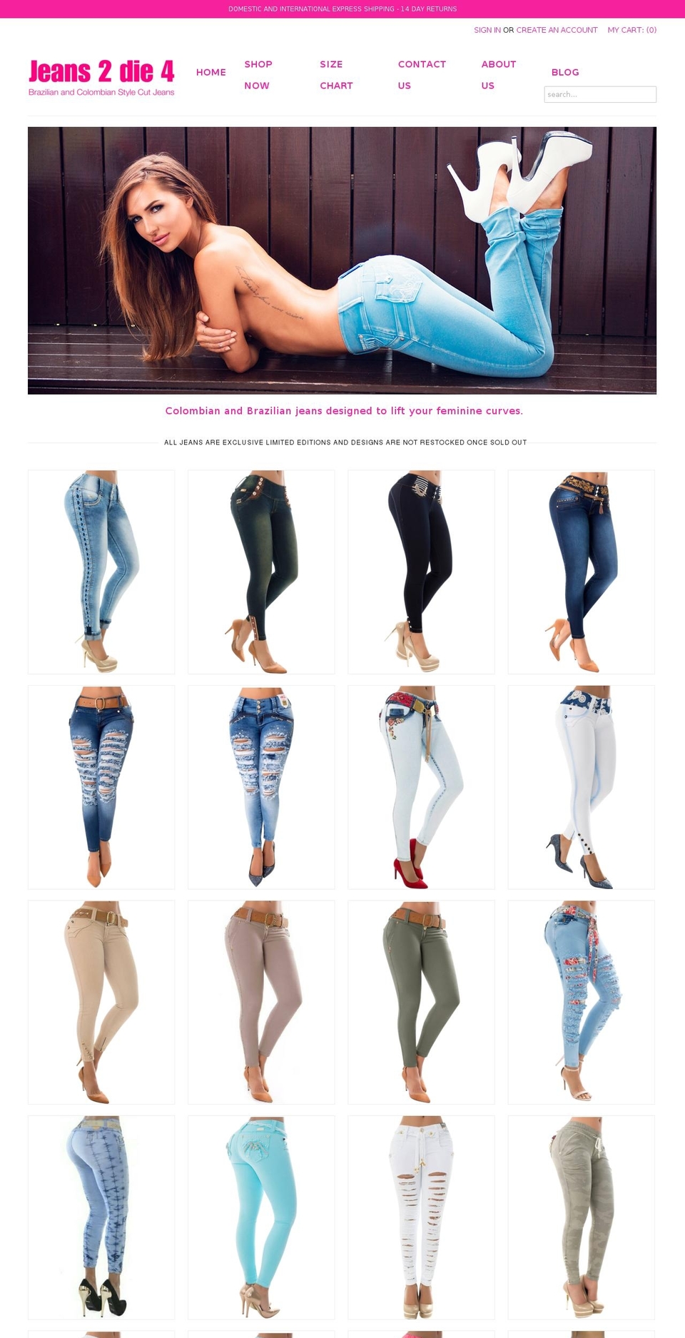 jeans2die4.com.au shopify website screenshot