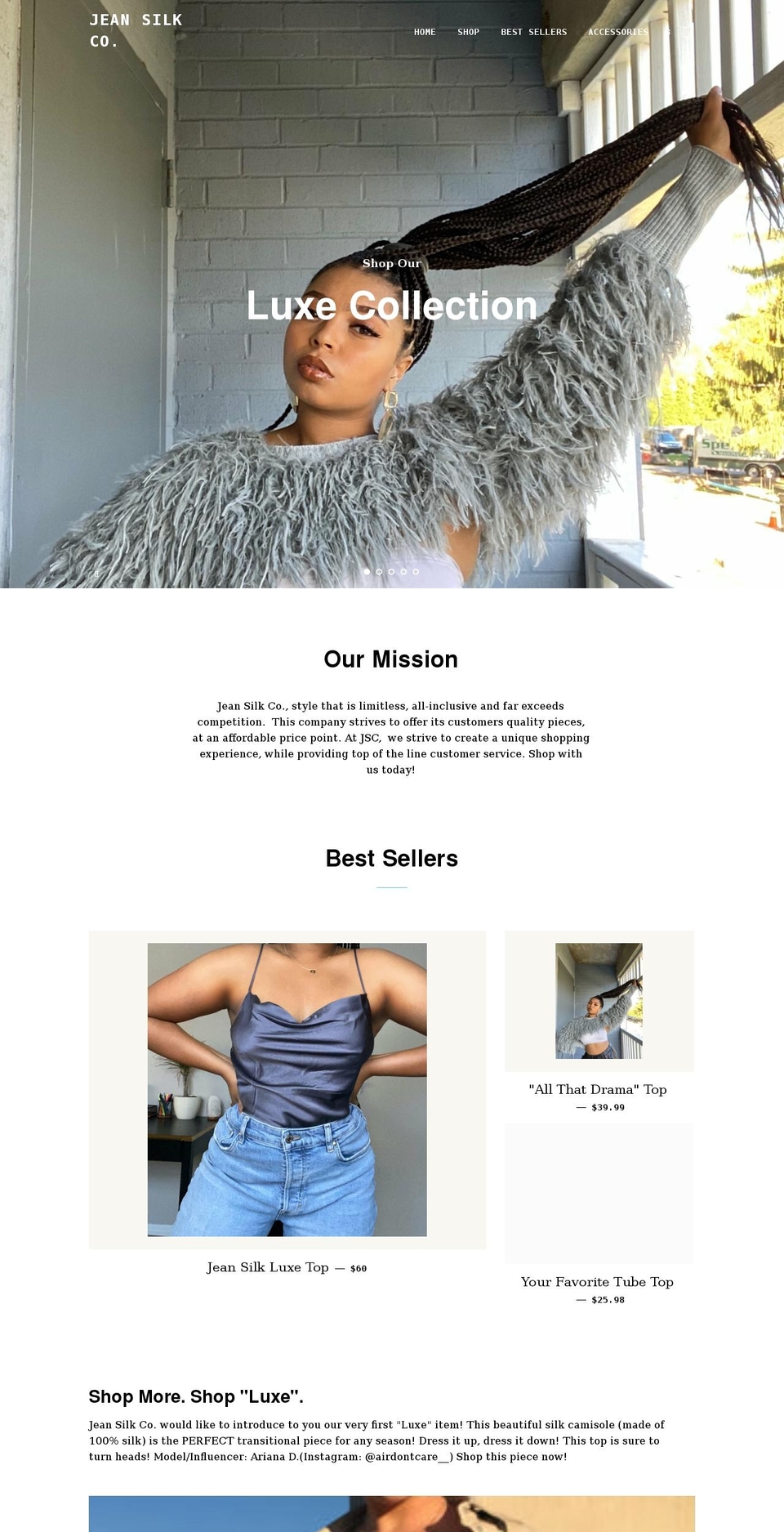 jeansilkco.com shopify website screenshot