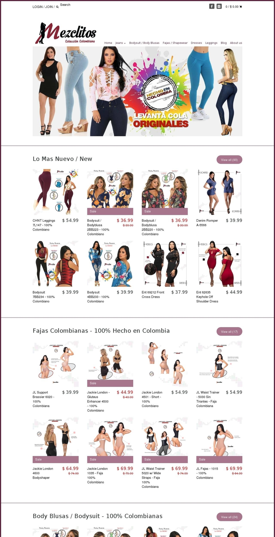 jeansoriginales.com — Shopify storefront screenshot