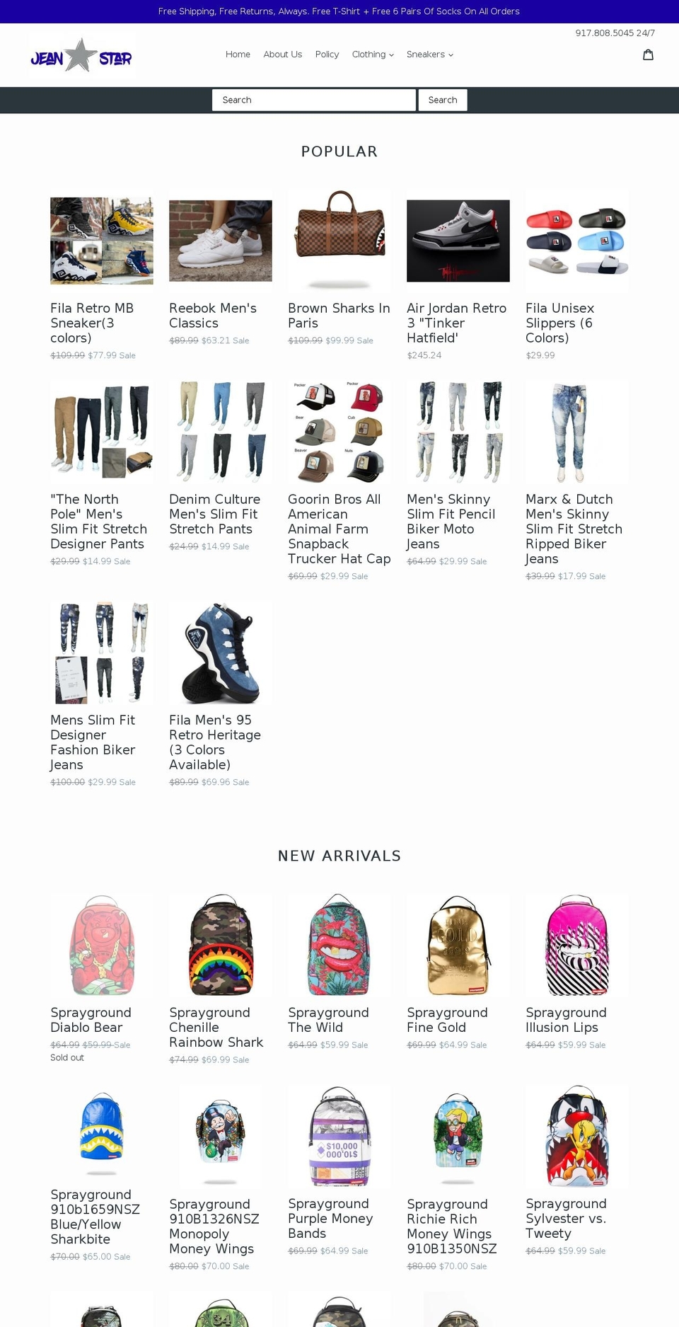 jeanstarnyc.com — Shopify storefront screenshot