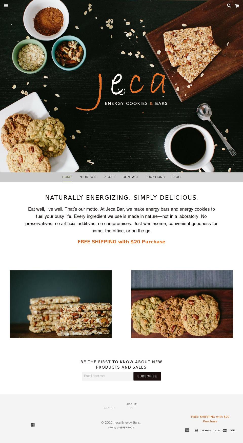 jecaenergybar.com shopify website screenshot