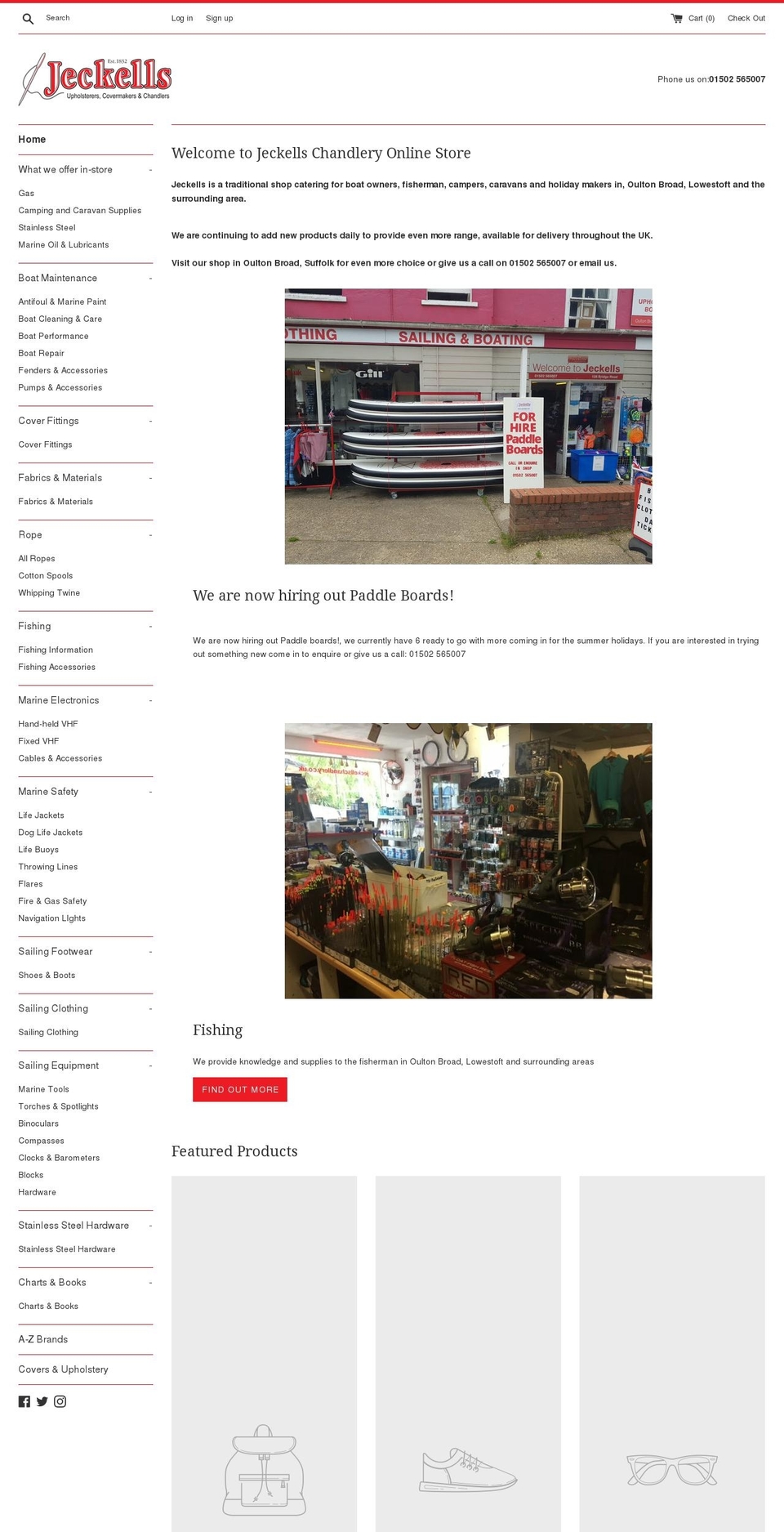 jeckellschandlery.co.uk shopify website screenshot