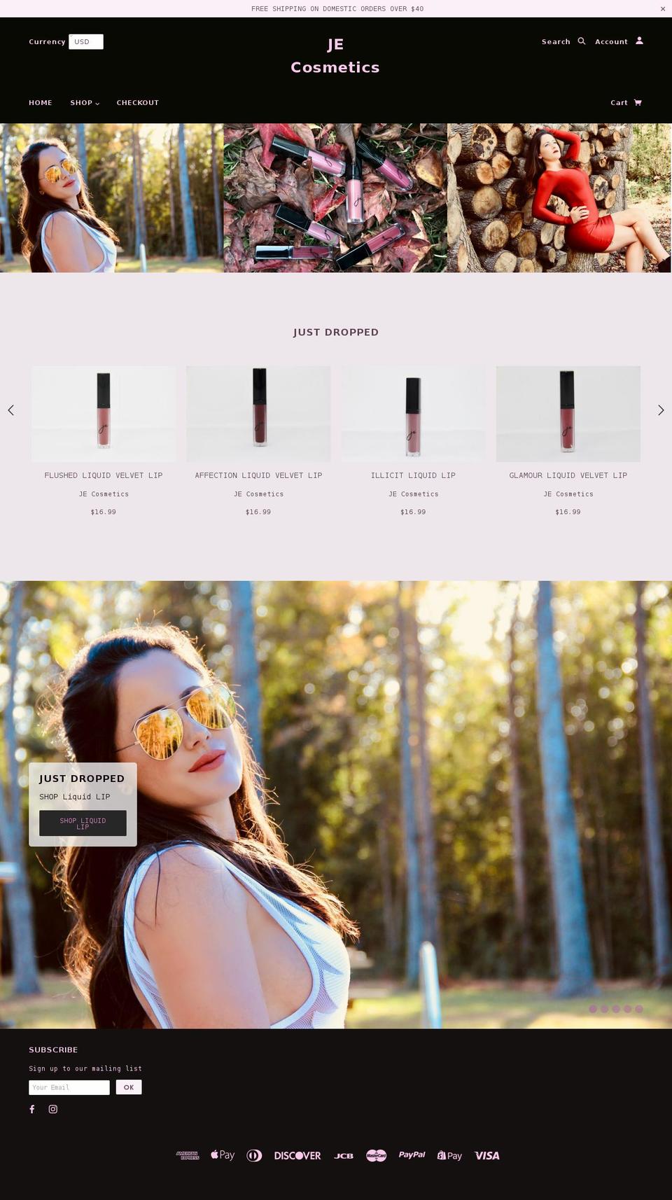 jecosmeticsinc.com shopify website screenshot