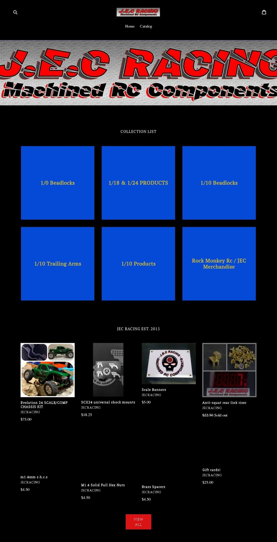 jecracing.com — Shopify storefront screenshot