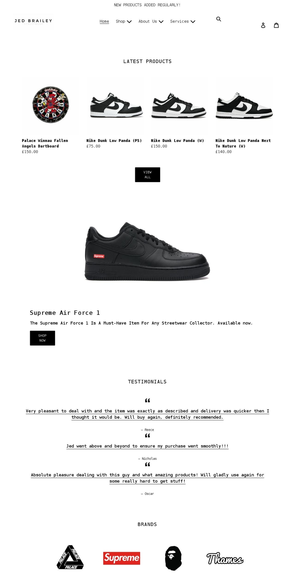 jedbrailey.com shopify website screenshot