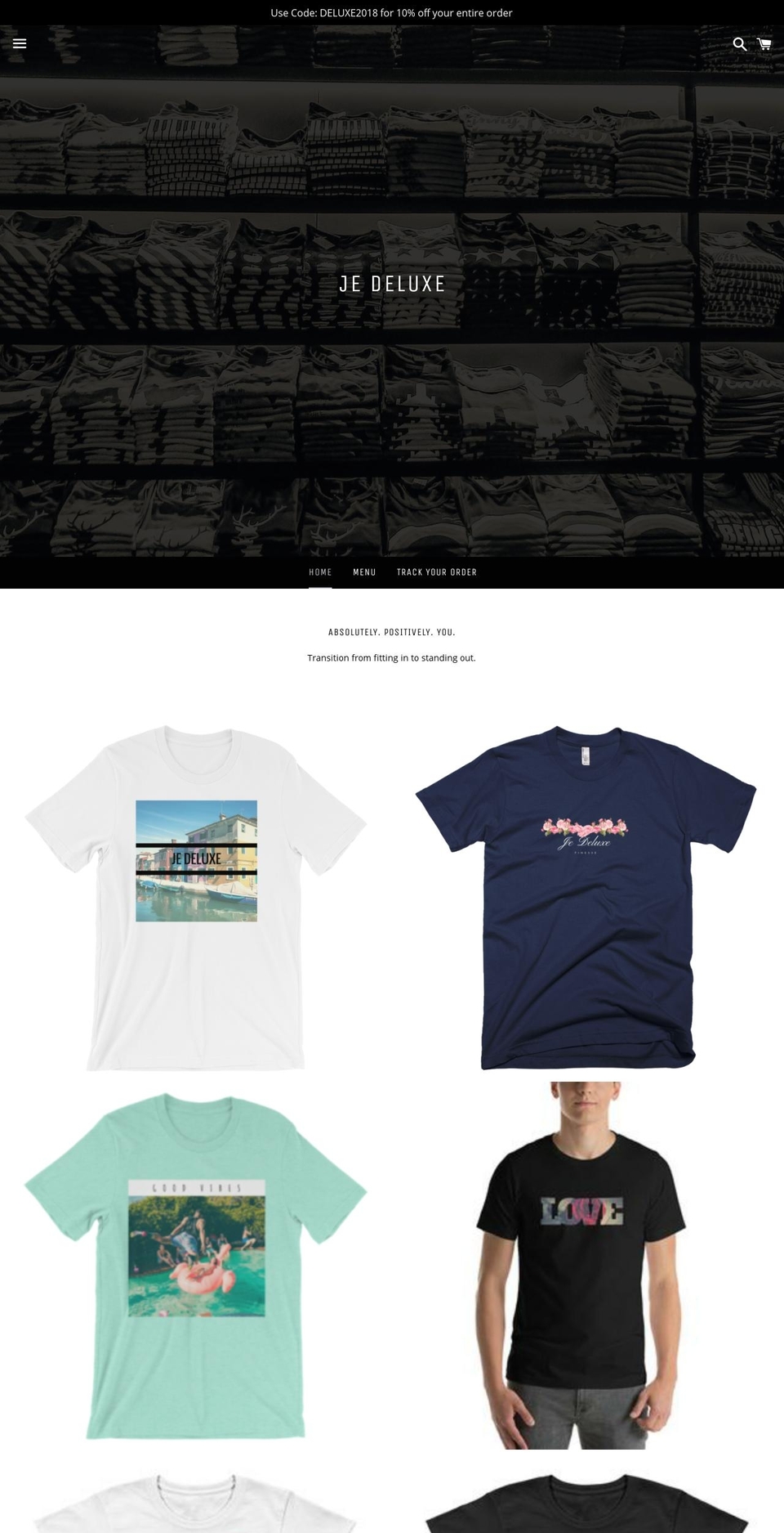 jedeluxe.com — Shopify storefront screenshot