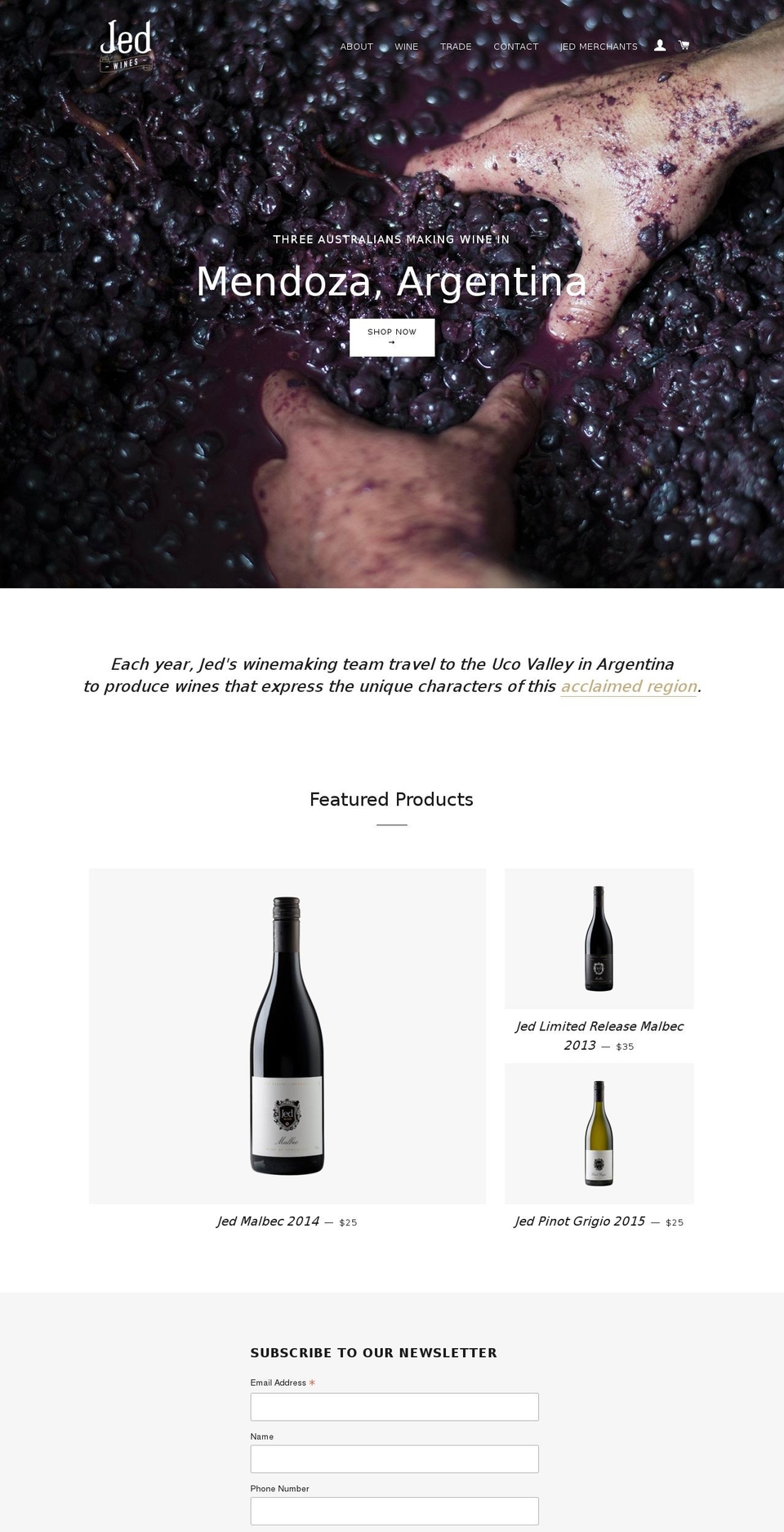 jedwines.com shopify website screenshot