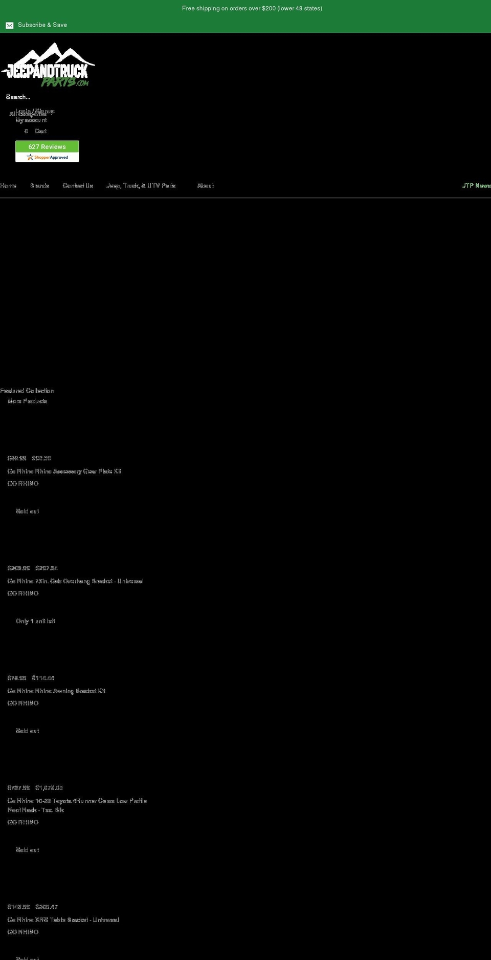 jeepandtruckparts.com shopify website screenshot