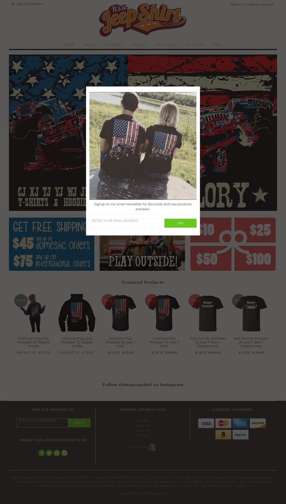 jeepdirty.com shopify website screenshot