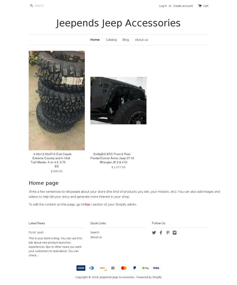 jeependsjeepaccessories.com — Shopify storefront screenshot