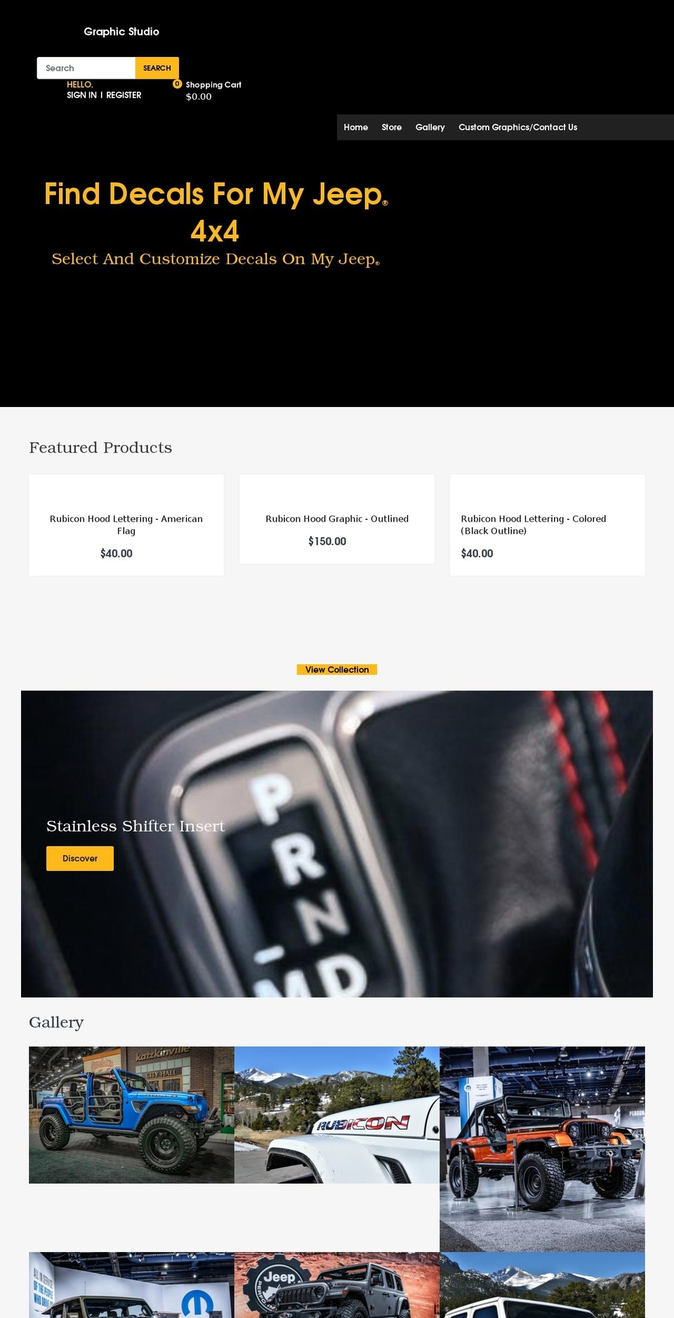 jeepgraphicstudio.com shopify website screenshot