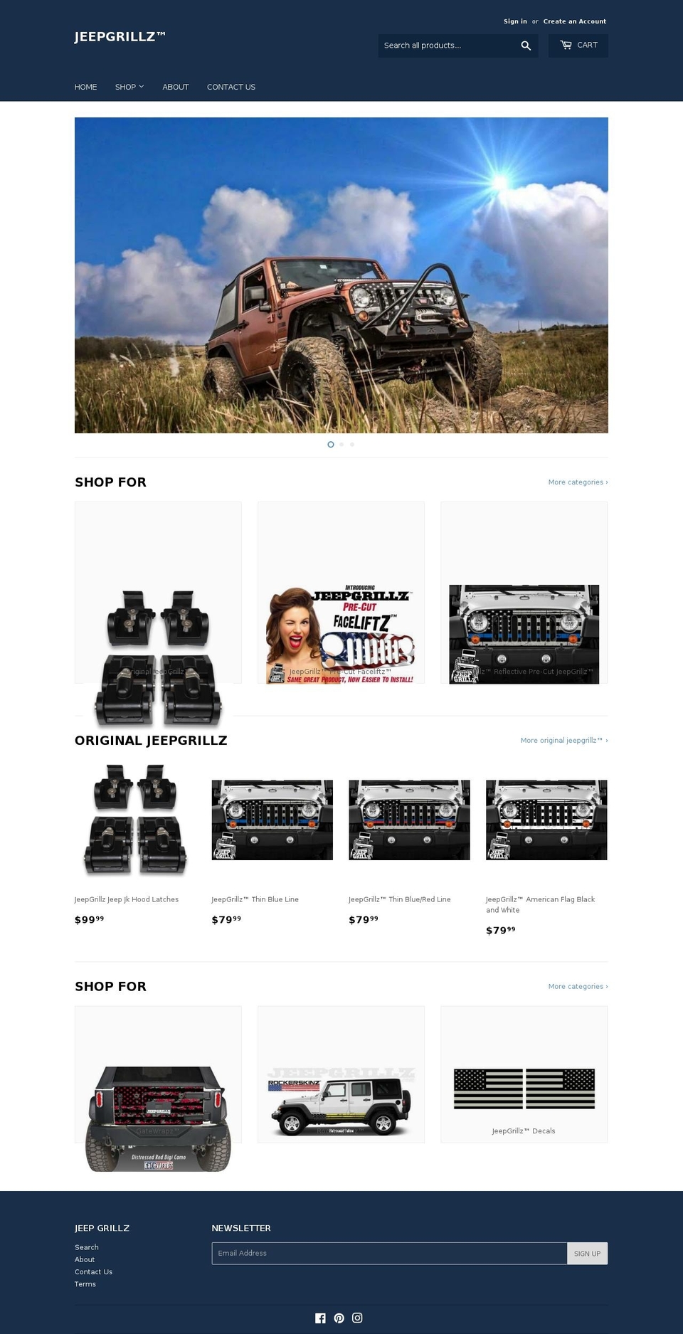 jeepgrillz.com shopify website screenshot
