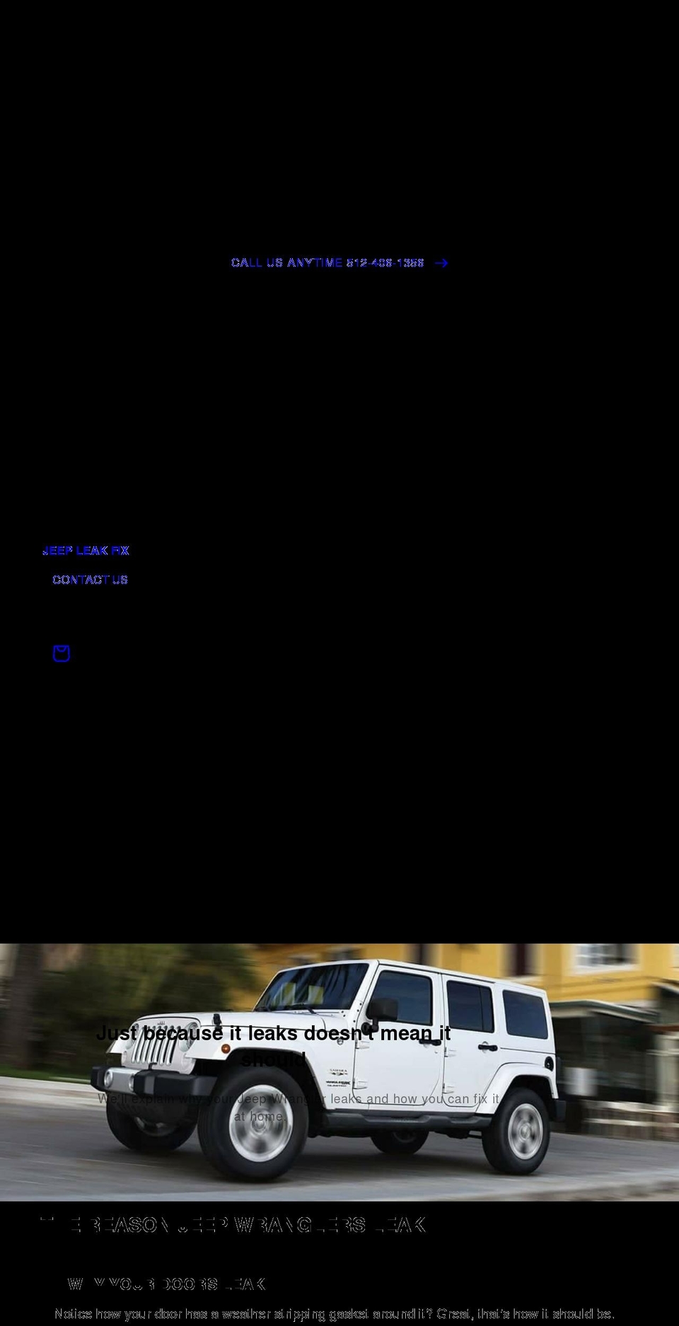 jeepleakfix.com shopify website screenshot