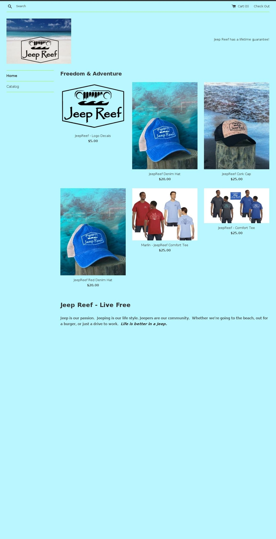 jeepreef.com shopify website screenshot