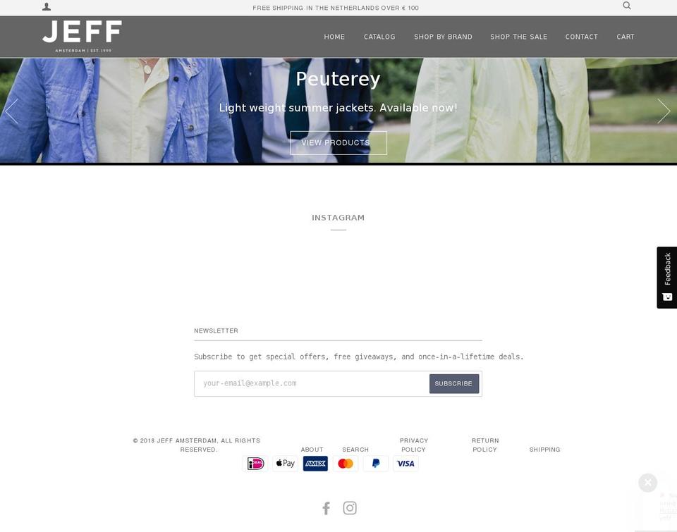 jeff.nl shopify website screenshot