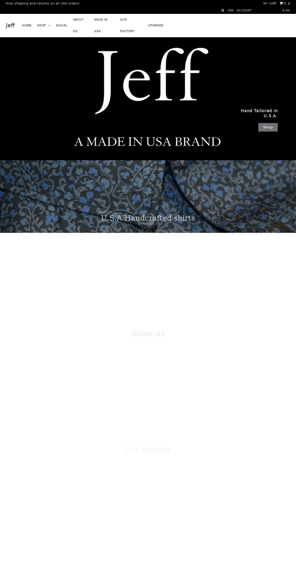 jeffclothing.com shopify website screenshot