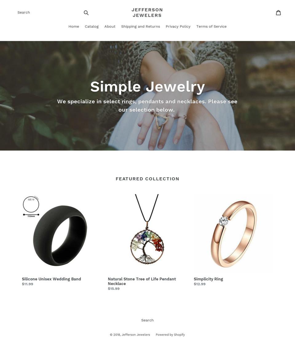jeffersonjewelers.com — Shopify storefront screenshot