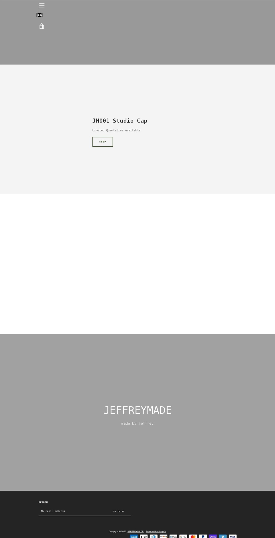 jeffreymade.store shopify website screenshot