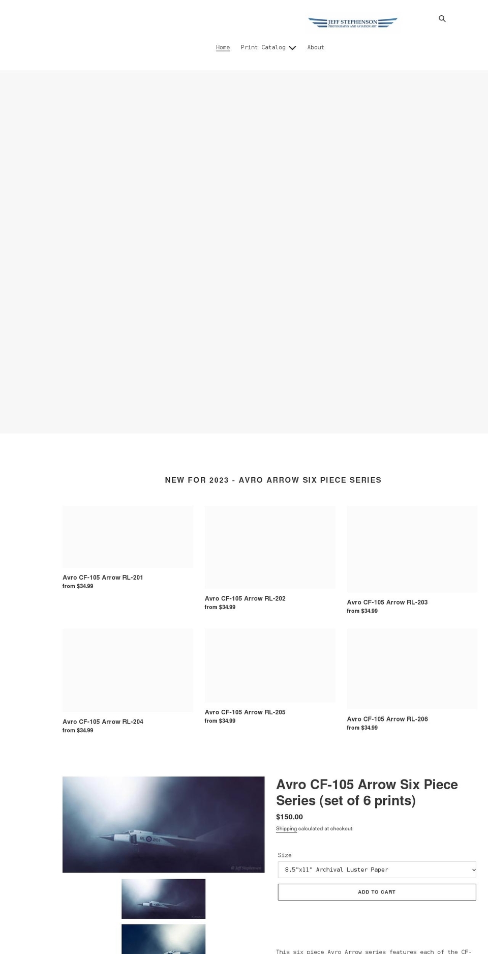 jeffstephensonphotographyshop.ca shopify website screenshot