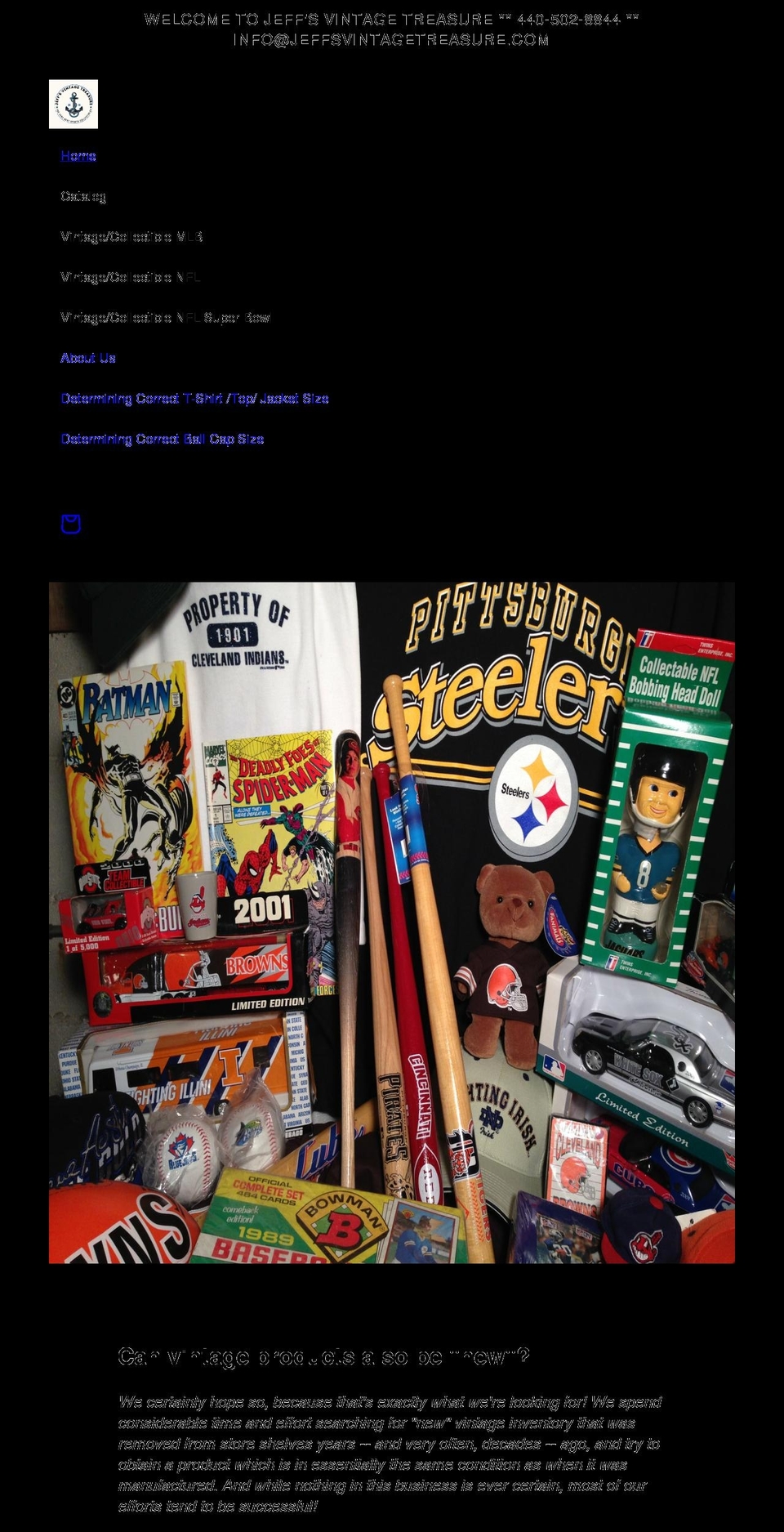 jeffsvintagetreasure.com shopify website screenshot