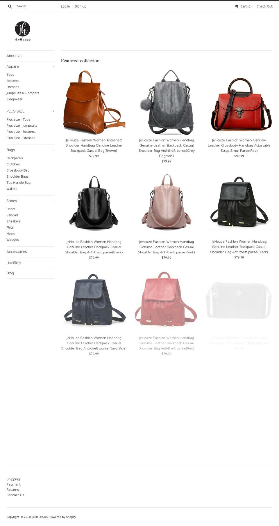 jehouze.com — Shopify storefront screenshot