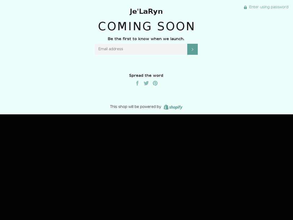 jelaryn.com — Shopify storefront screenshot