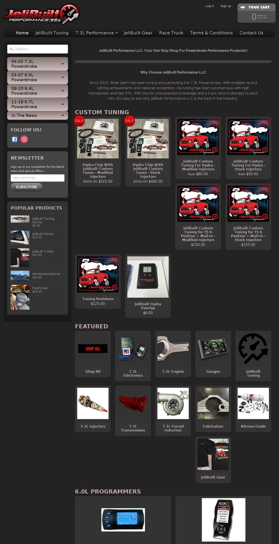 jelibuiltperformance.com — Shopify storefront screenshot