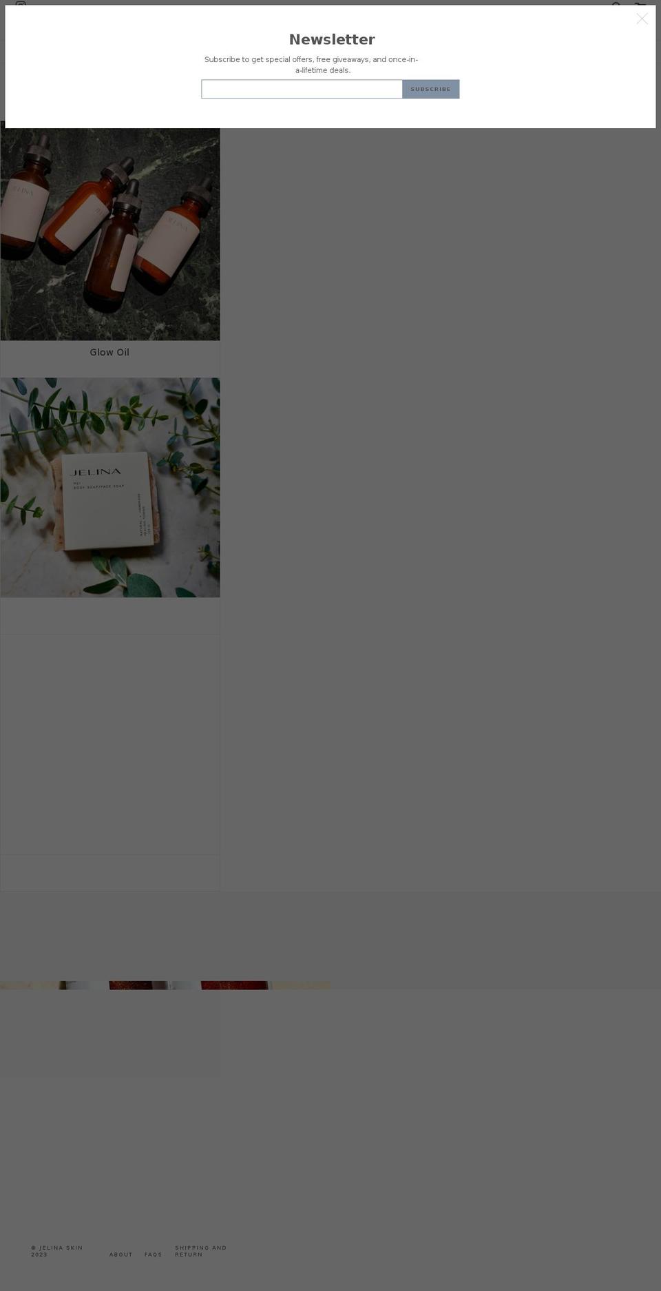 jelinaskin.com shopify website screenshot
