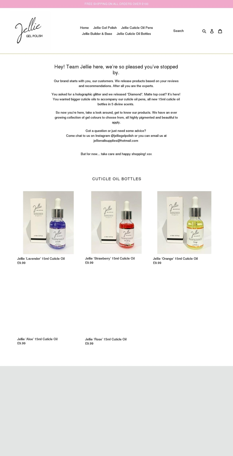 jellienailsupplies.com shopify website screenshot