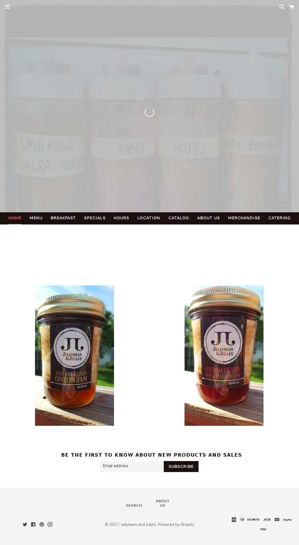 jellybeanandjulias.com shopify website screenshot