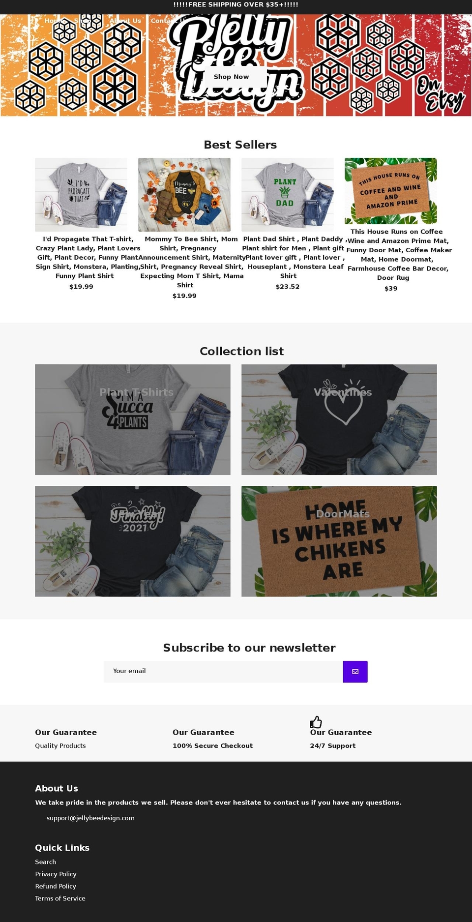 jellybeedesign.com shopify website screenshot