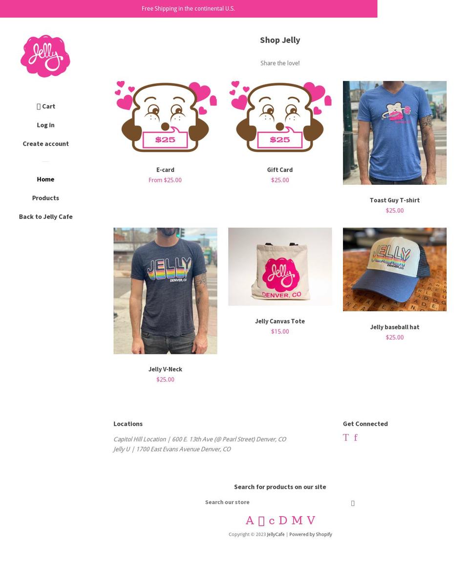 jellycafe.myshopify.com shopify website screenshot