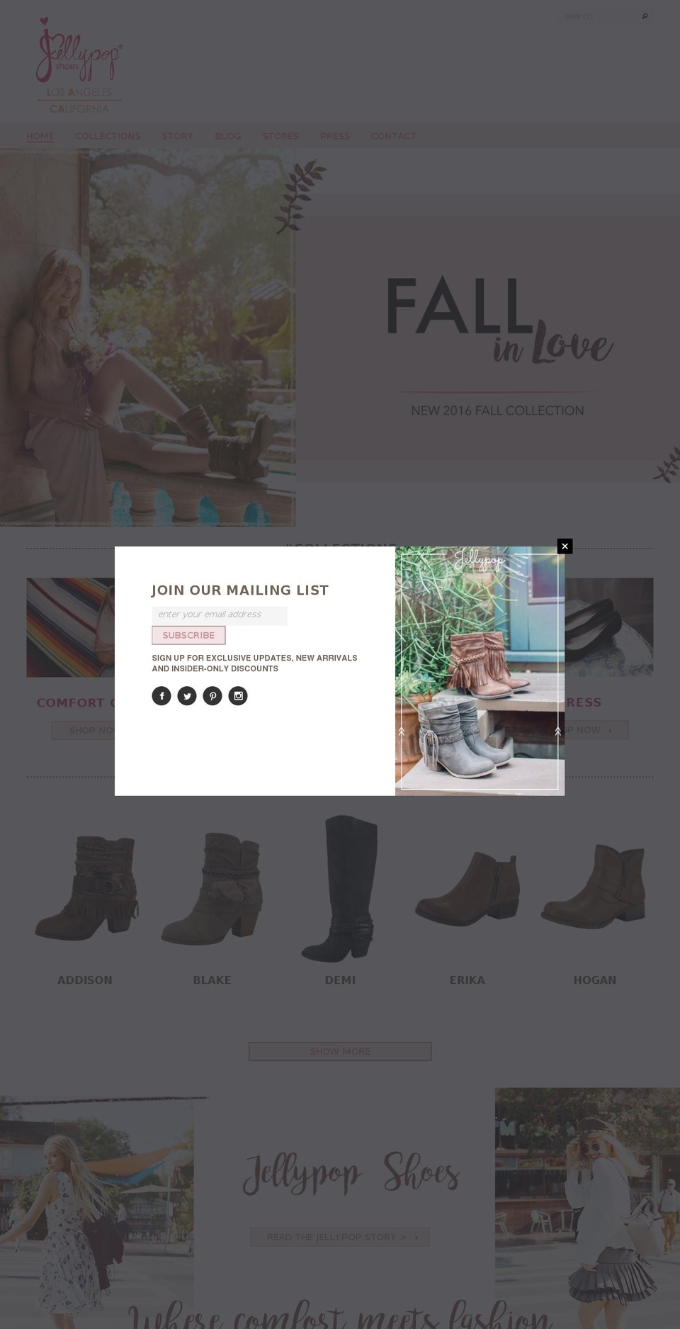 jellypop-shoes.com shopify website screenshot