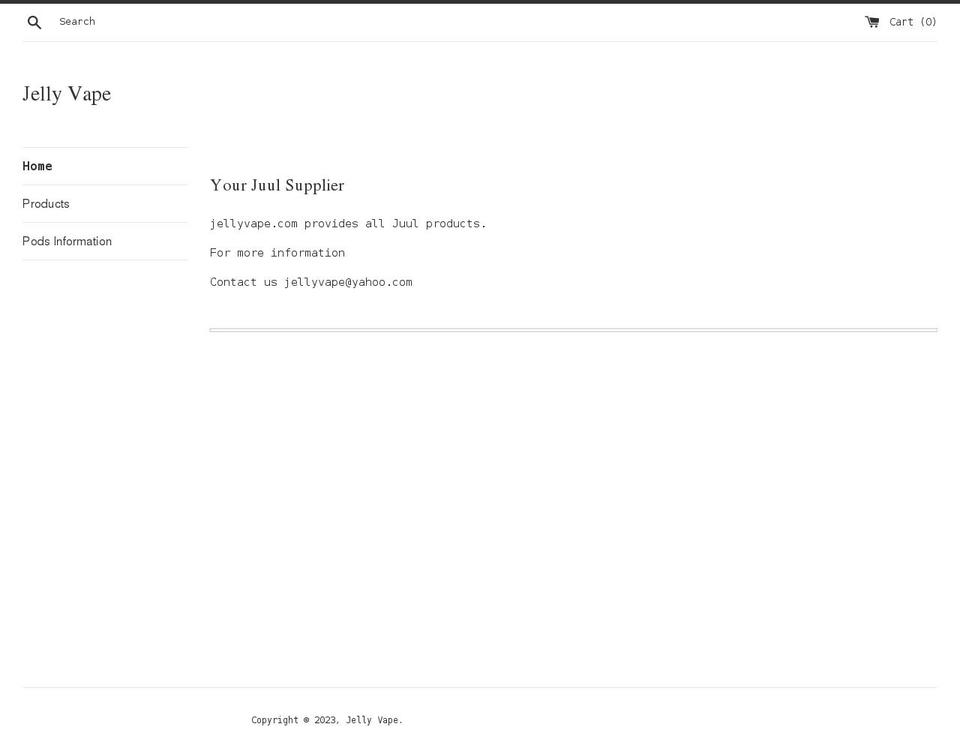 jellyvape.com shopify website screenshot