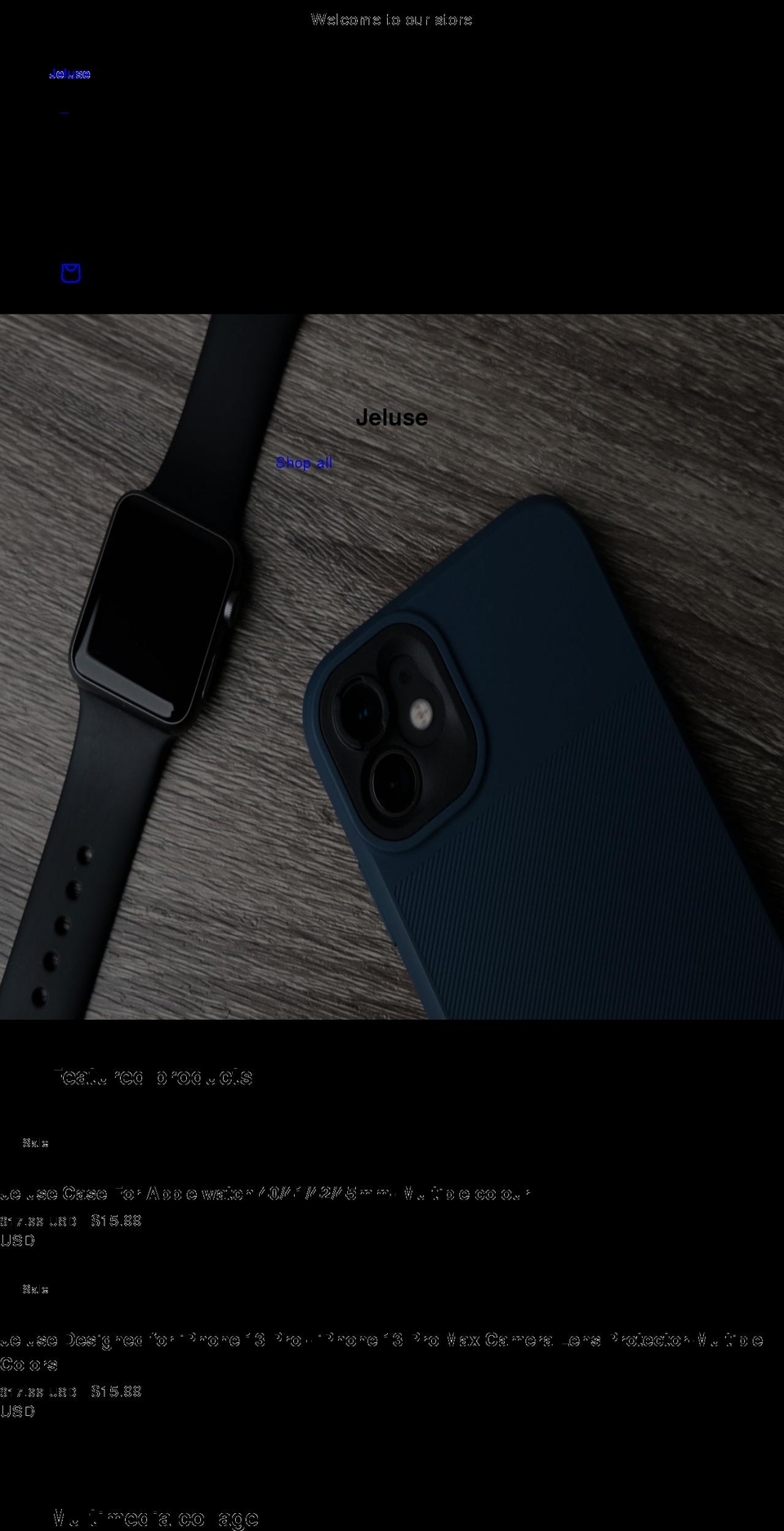 jeluse.com shopify website screenshot