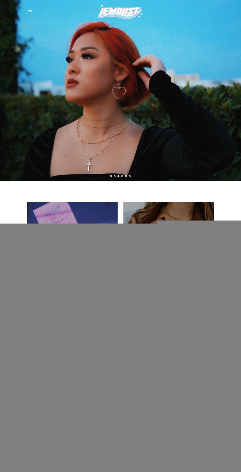 jemdust.com shopify website screenshot