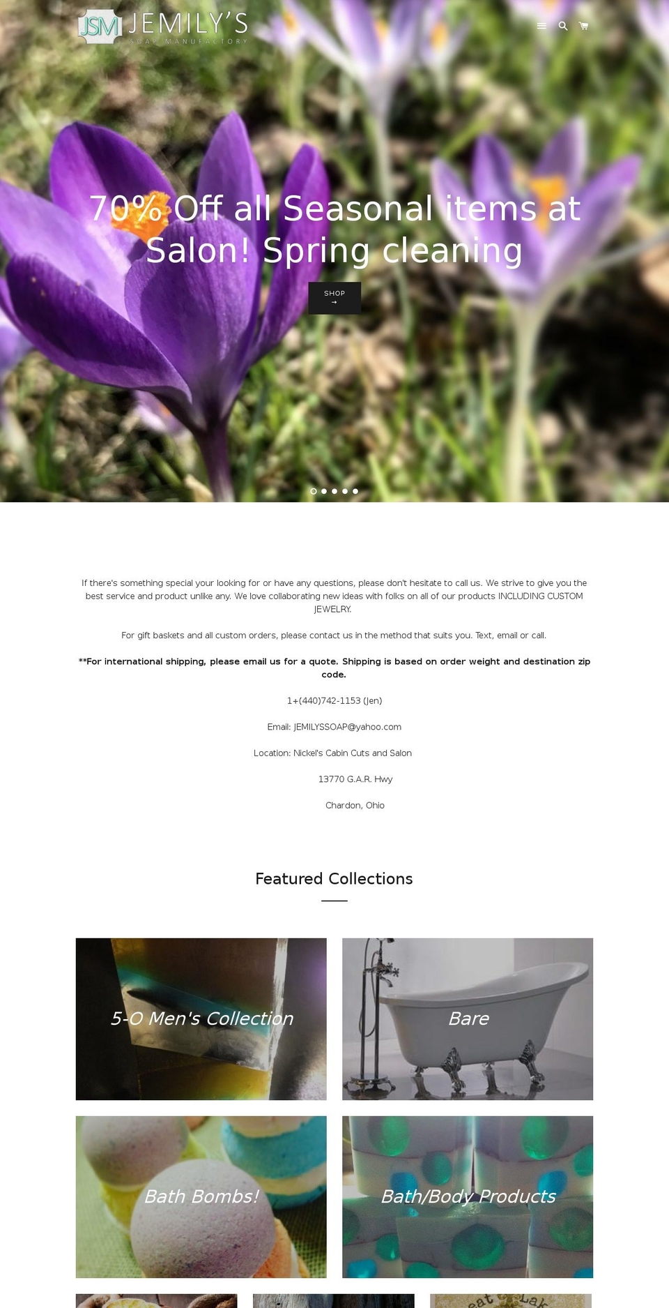 jemilyssoap.com shopify website screenshot