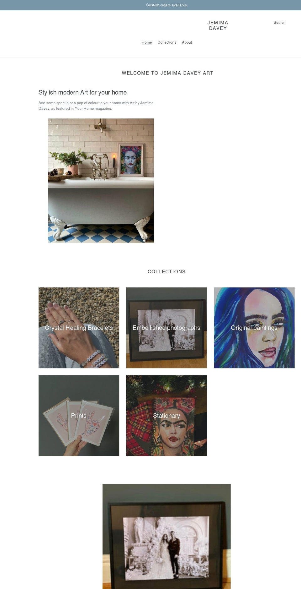 jemimadavey.co.uk shopify website screenshot