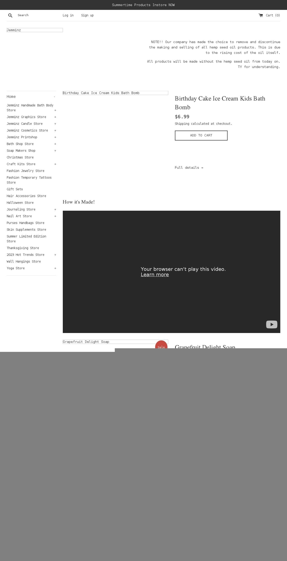 jemminz.com shopify website screenshot