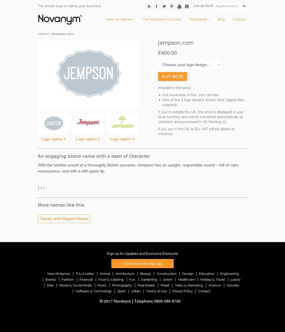 jempson.com shopify website screenshot
