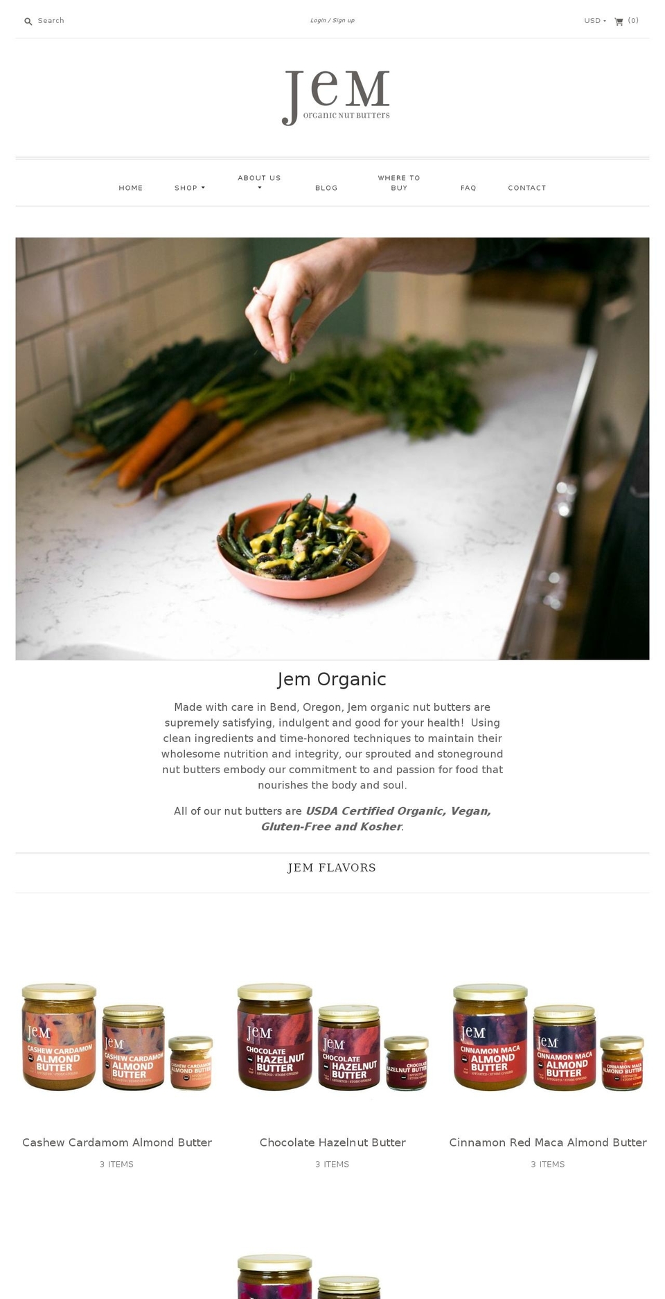 jemraw.com shopify website screenshot