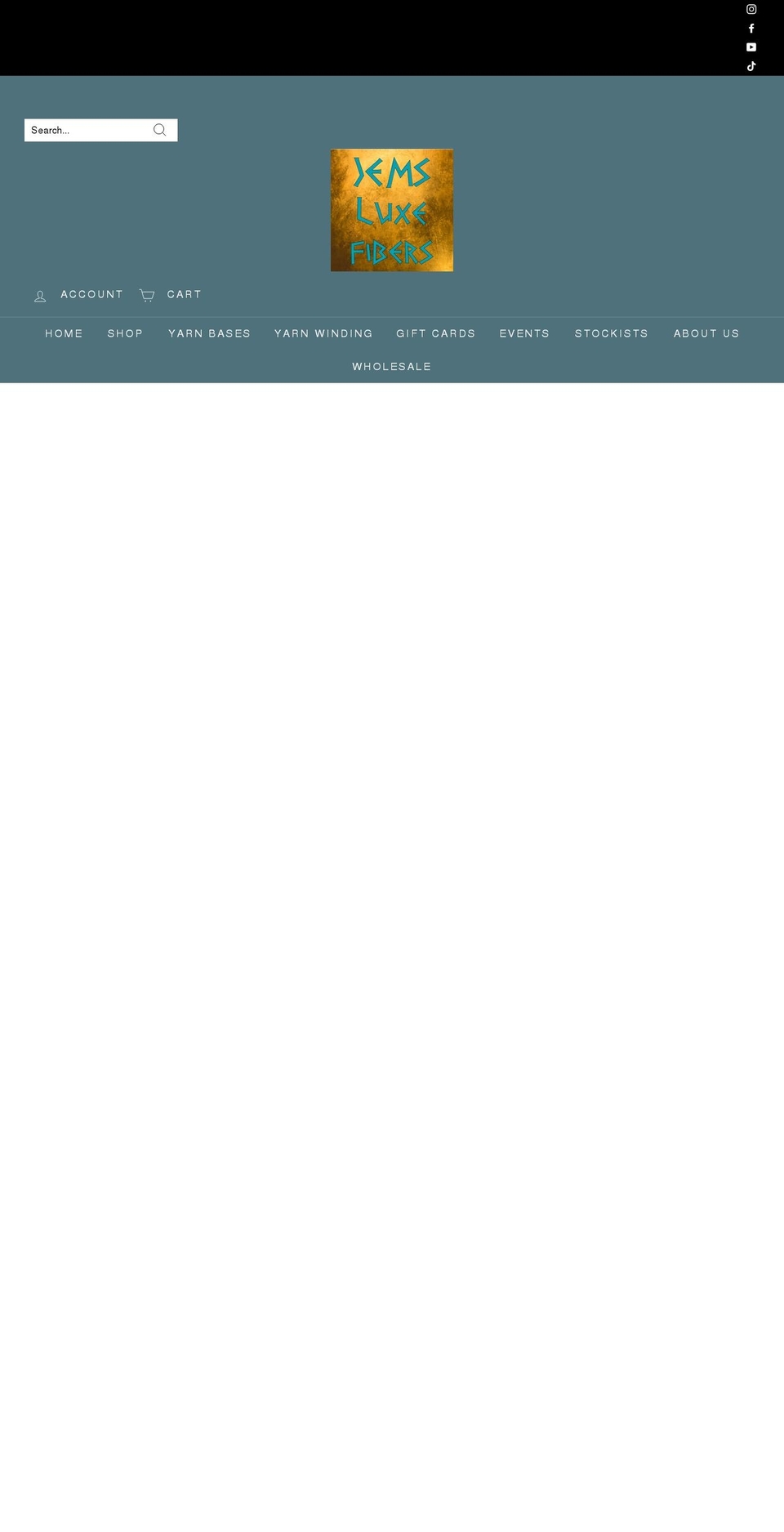 jemsluxefibers.com shopify website screenshot