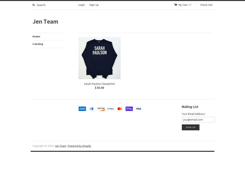 jen.team shopify website screenshot